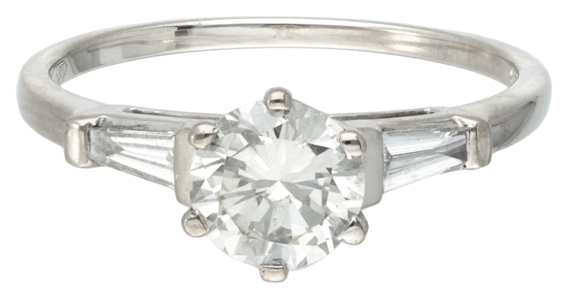 18K. White gold solitaire ring with approx. 0.80 ct. diamond. - Image 2 of 3