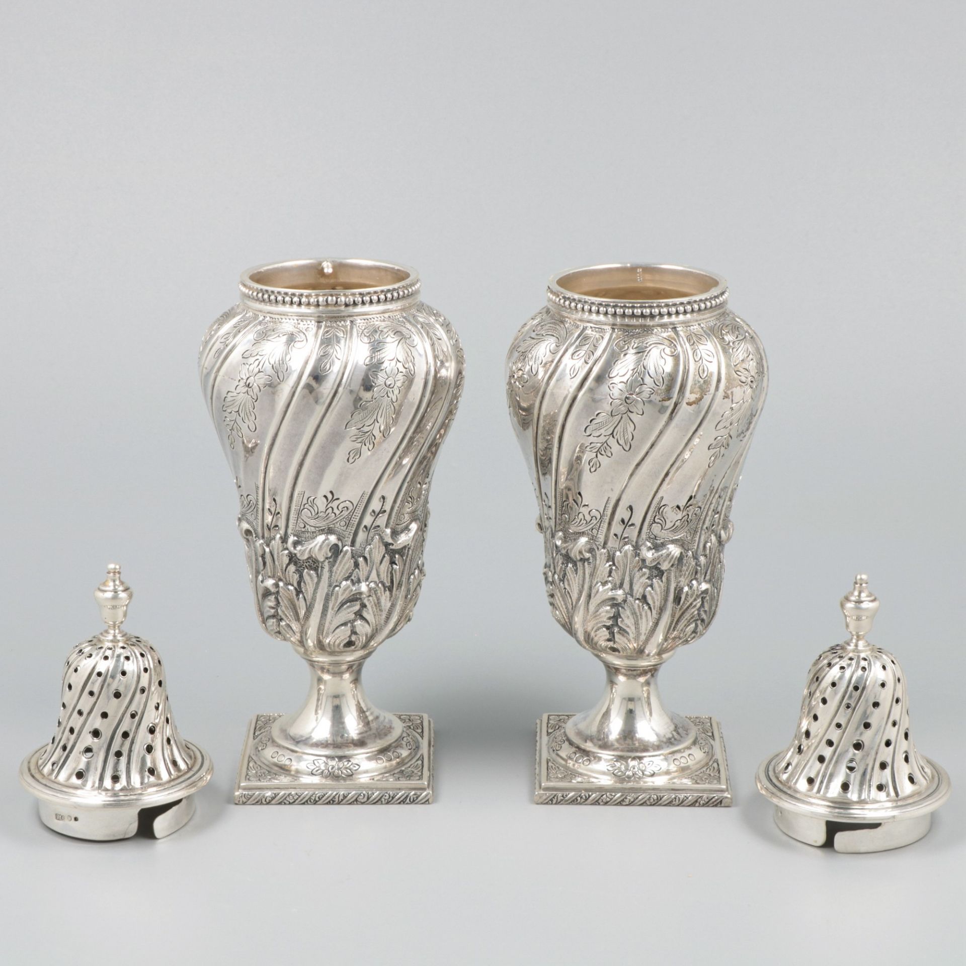 2-piece set of silver casters. - Image 3 of 7