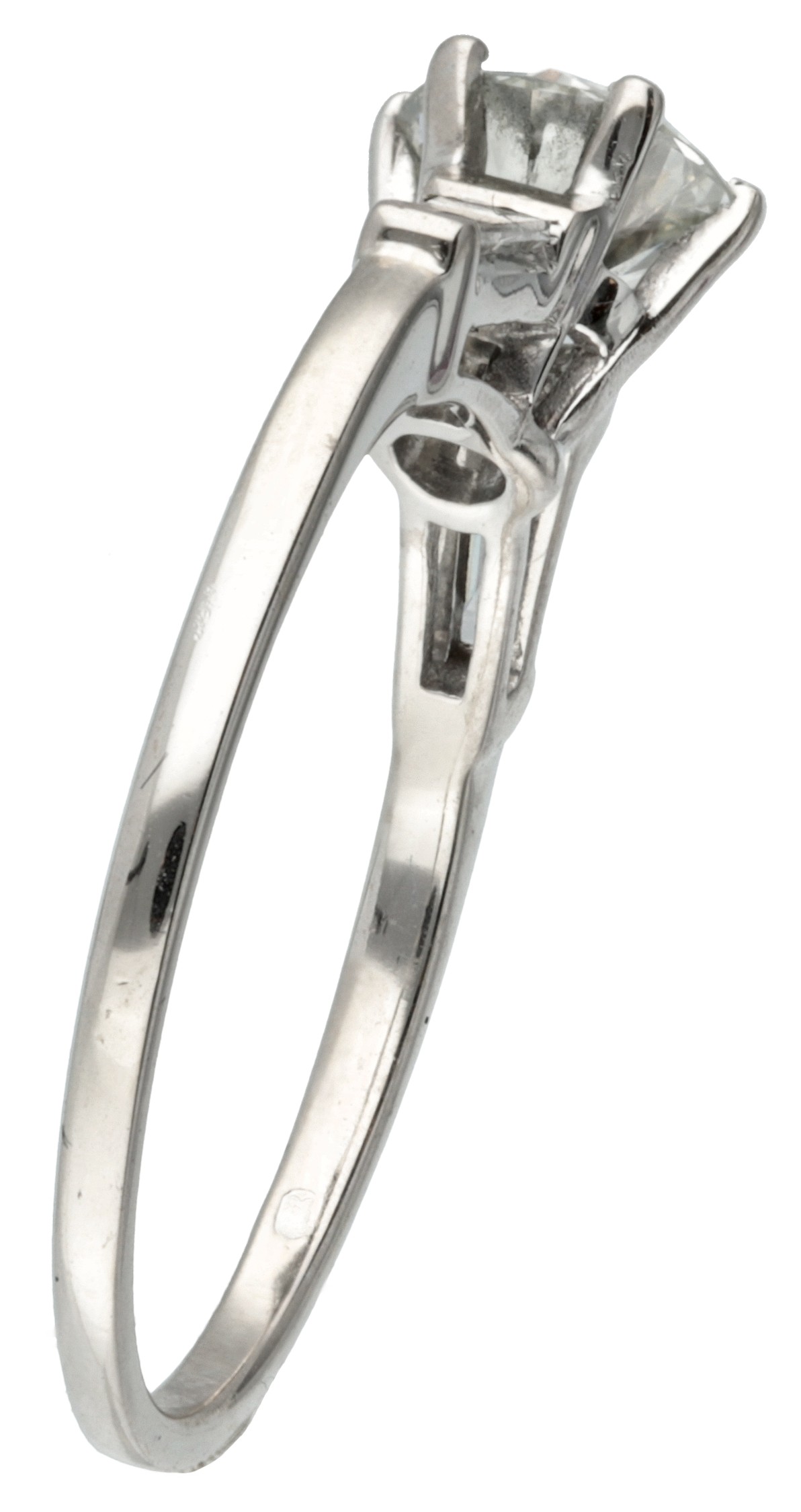 18K. White gold solitaire ring with approx. 0.80 ct. diamond. - Image 3 of 3