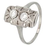 14K. White gold Art Deco ring set with approx. 0.29 ct. diamond.