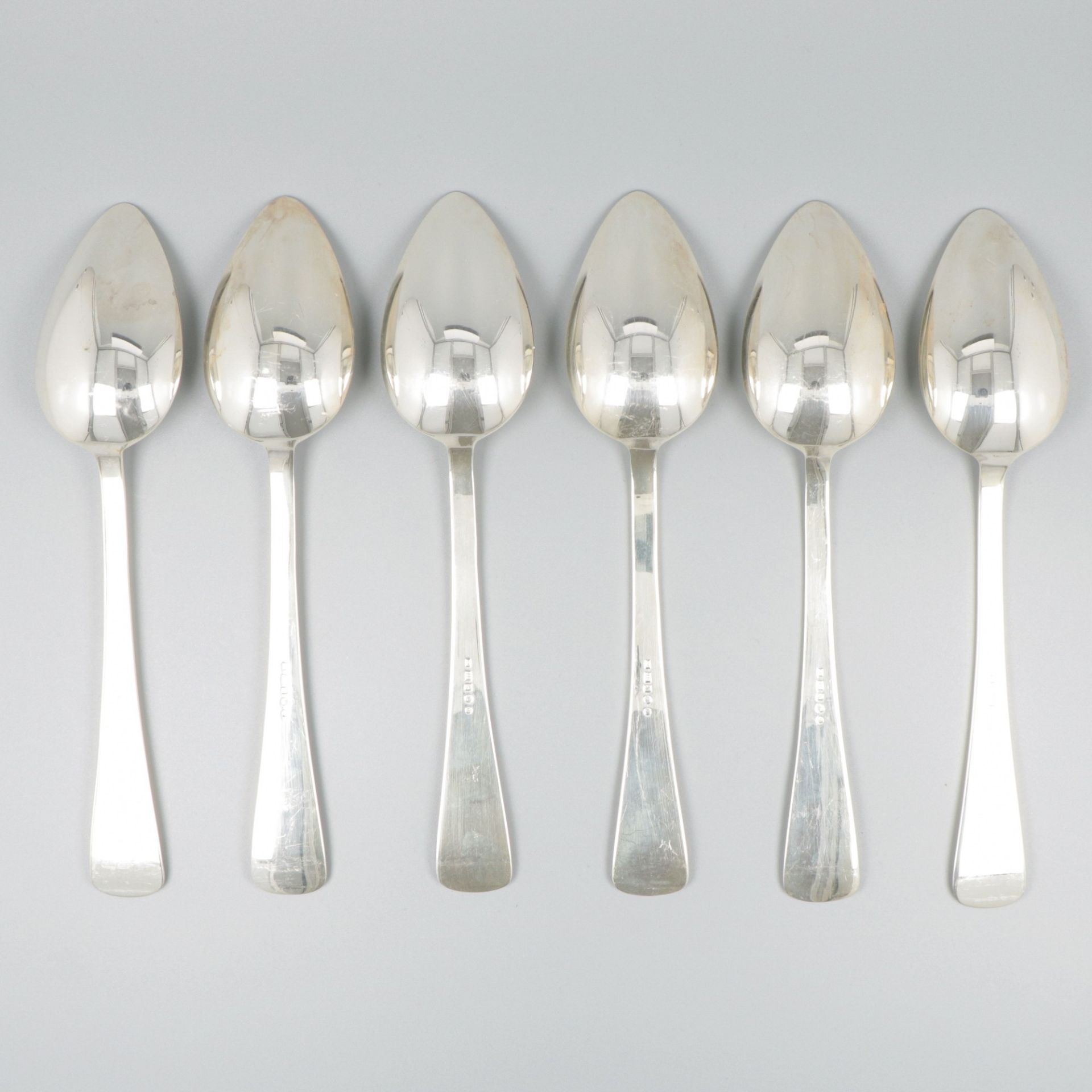 6-piece set dinner spoons "Haags Lofje" silver. - Image 2 of 5