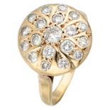 14K. Yellow gold ring set with approx. 0.58 ct. diamond.