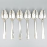 6 piece set of spoons "Haags Lofje" silver.