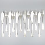 10-piece silver fish cutlery.