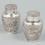 Pepper and salt shaker, Chinese export (Tang 棠) silver.