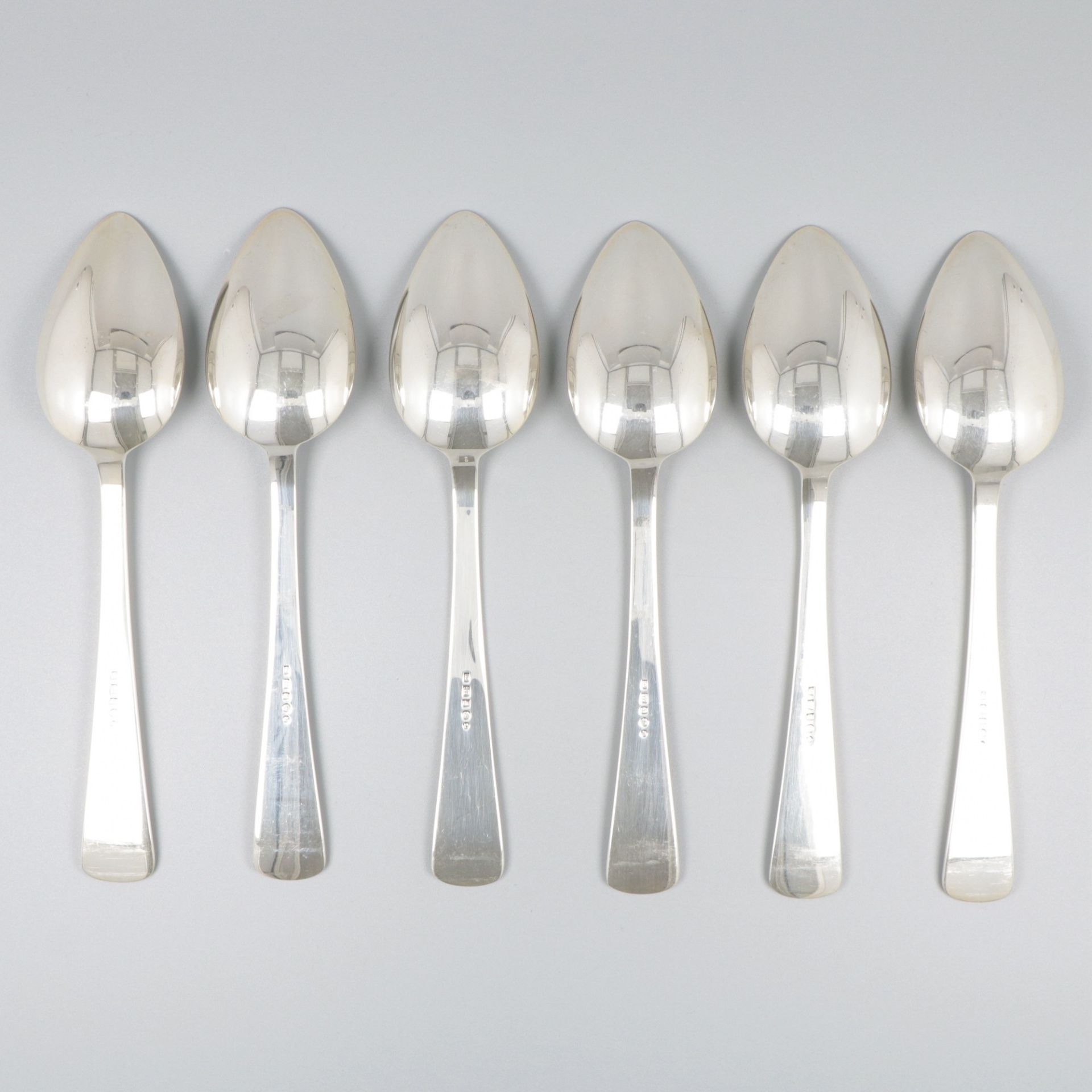 6-piece set of spoons ''Haags Lofje'' silver. - Image 2 of 5