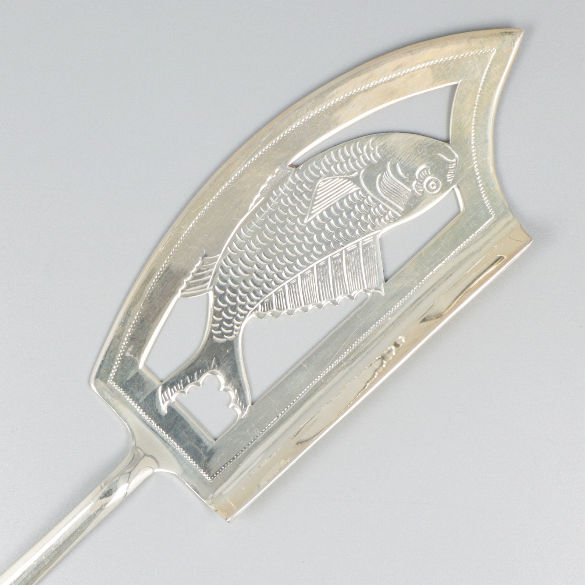 Fish slice ''Haags Lofje'' silver. - Image 3 of 5
