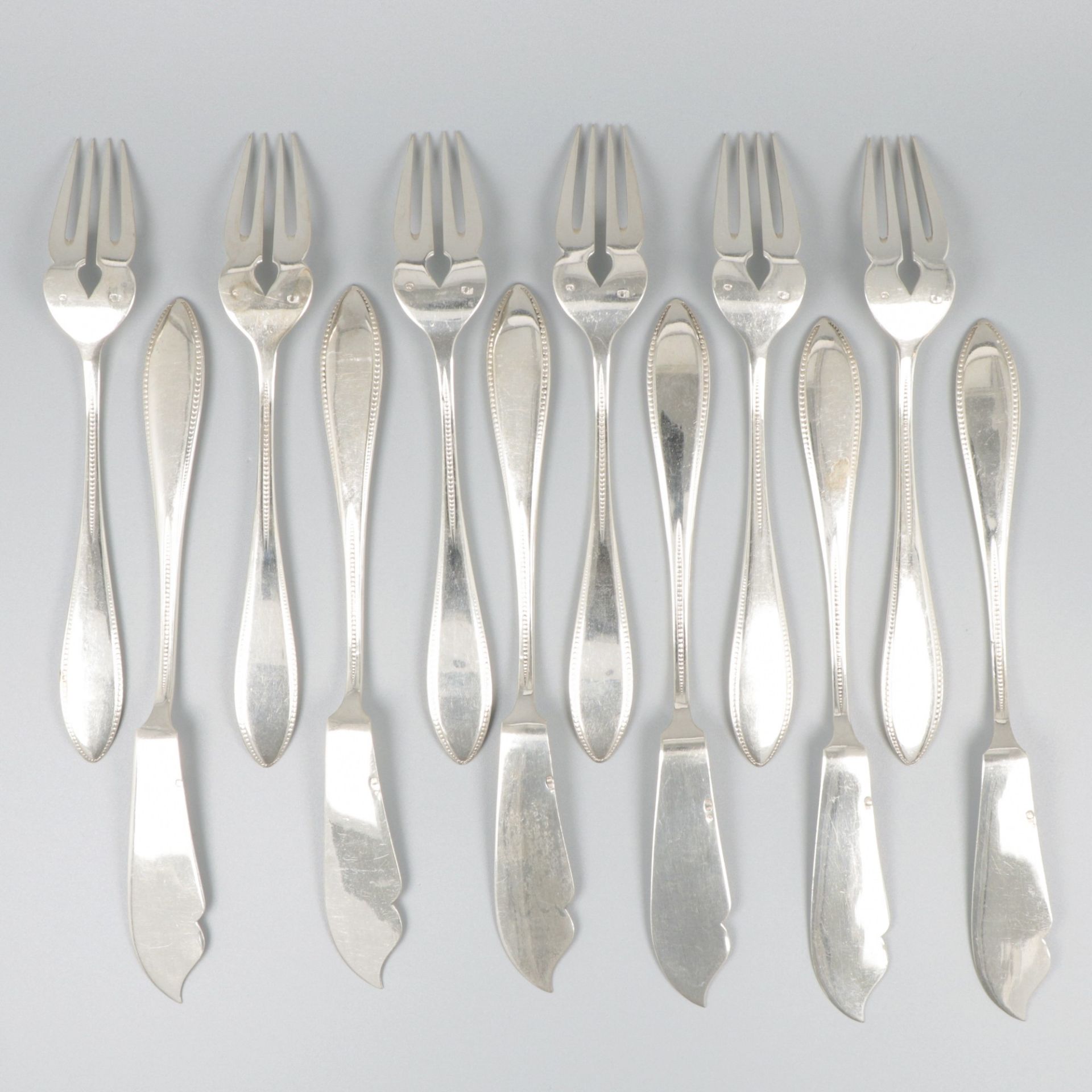 12-piece fish cutlery silver. - Image 2 of 5