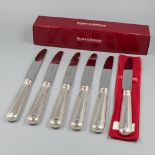 Robbe & Beking 6-piece set of dessert knives, model Alt-Faden, silver.