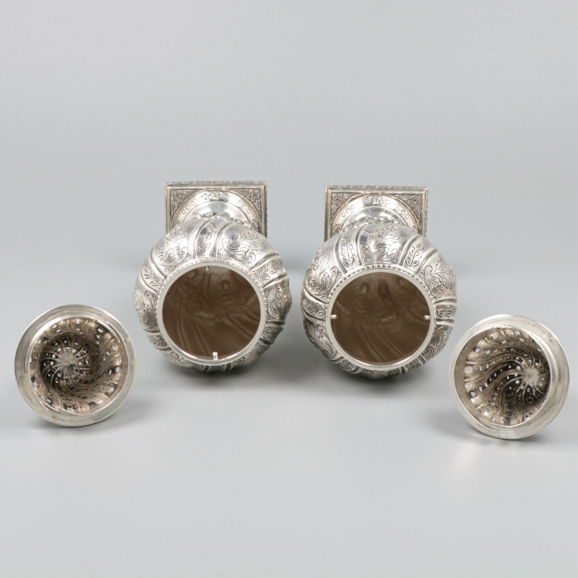 2-piece set of silver casters. - Image 5 of 7