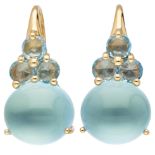 Pomellato 18K. rose gold earrings set with approx. 20.24 ct. topaz.