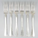 6-piece set dinner forks ''Haags Lofje'' silver.