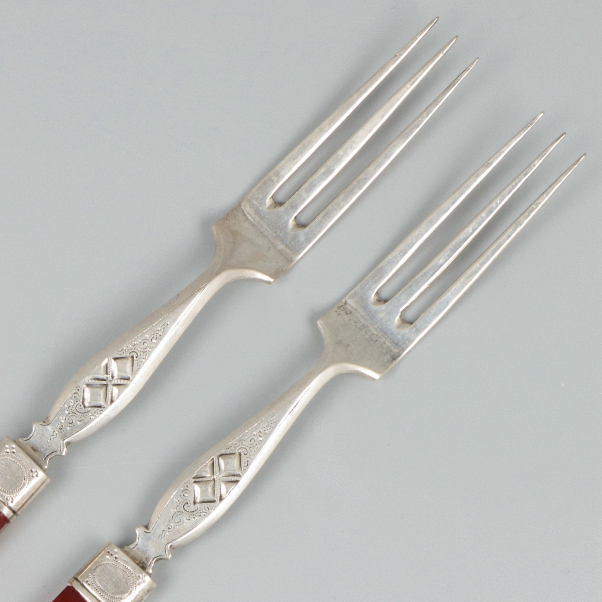 2-piece set of meat forks silver. - Image 4 of 5