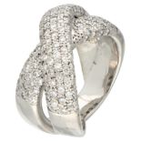 18K. White gold crossover ring set with approx. 1.77 ct. diamond.