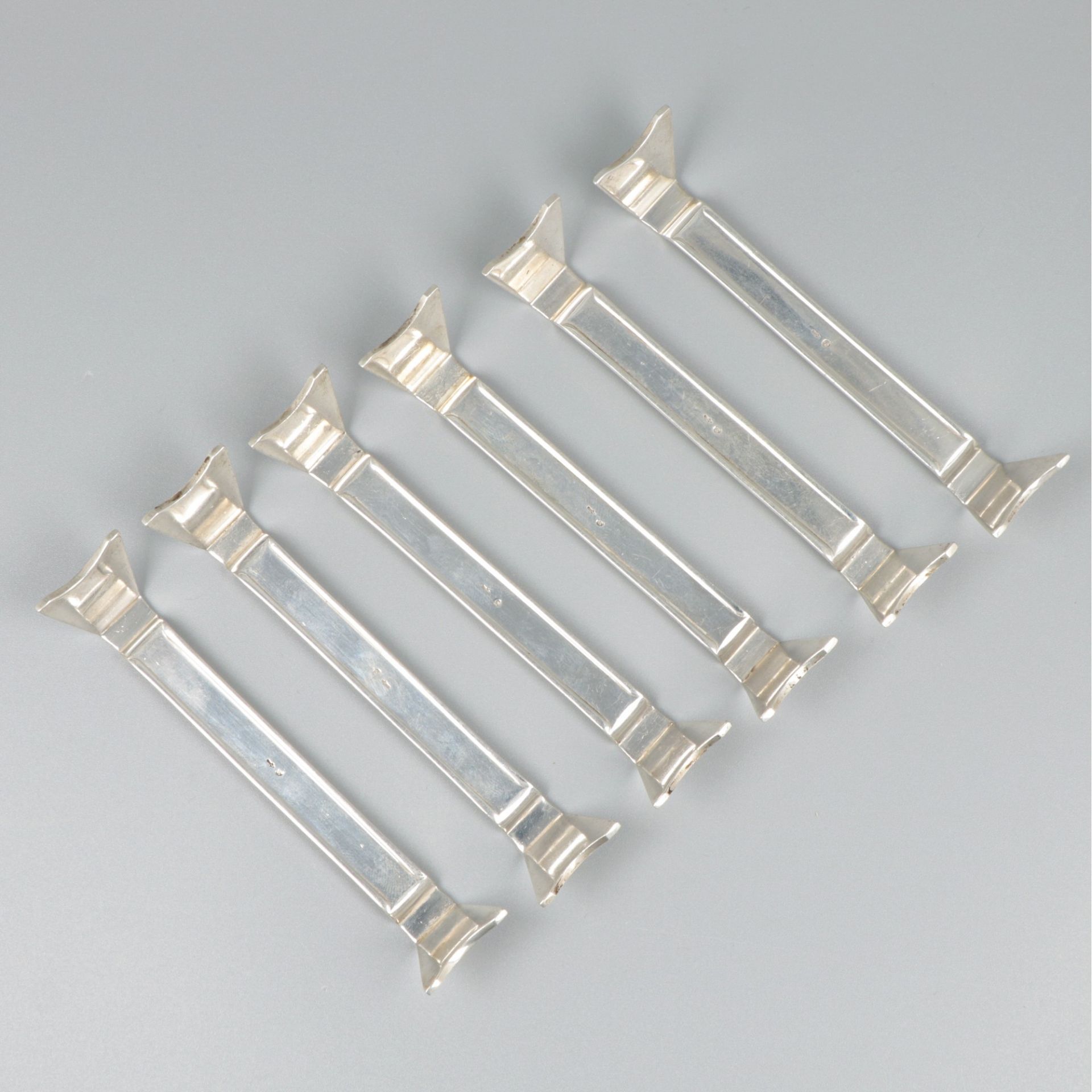 6-piece set of silver knife rests. - Image 3 of 5