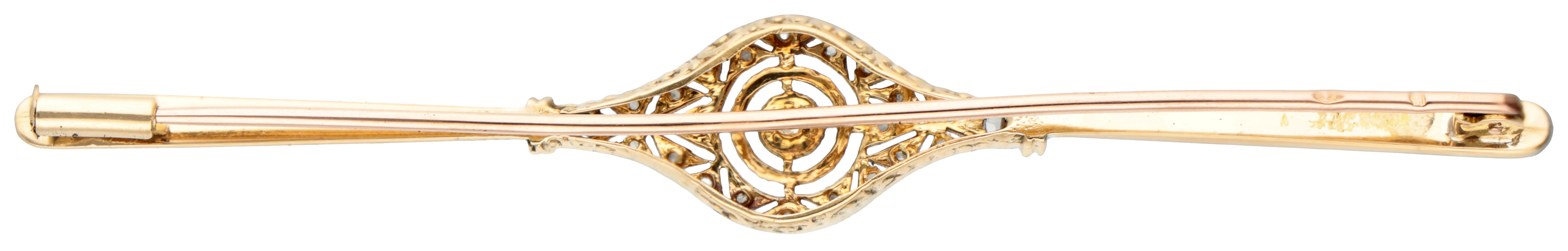 18K. Bicolor gold early Art Deco brooch set with diamond. - Image 3 of 3