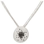 Palmiero Jewelry Design 18K. white gold pendant set with approx. 3.27 ct. white and black diamond.