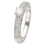 18K. White gold ring set with approx. 0.50 ct. diamond.