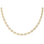 French 18K. yellow gold 'graine de café' necklace.