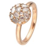 'ROOS 1835' 18K. rose gold cluster ring set with diamond.