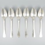 6-piece set dinner spoons "Haags Lofje" silver.