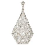 Platinum / 18K. white gold Art Deco pendant set with approx. 0.89 ct. diamond.