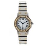 Cartier Santos Octagon diamond bezel - Ladies watch.