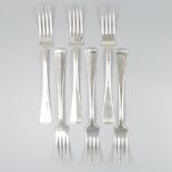 6 piece set dinner forks "Haags Lofje" silver.