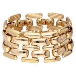 14K. Yellow gold flexible rolex-link ring.