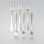 6-piece set of forks ''Haags lofje'' silver.