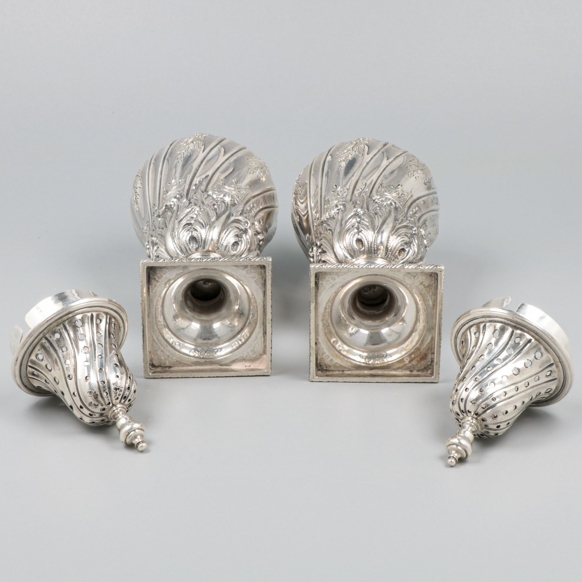 2-piece set of silver casters. - Image 6 of 7
