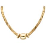 Fope 18K. yellow gold Italian designer necklace.