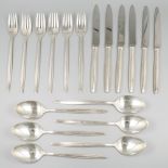 18-piece dinner cutlery, model Perle Royale, silver.