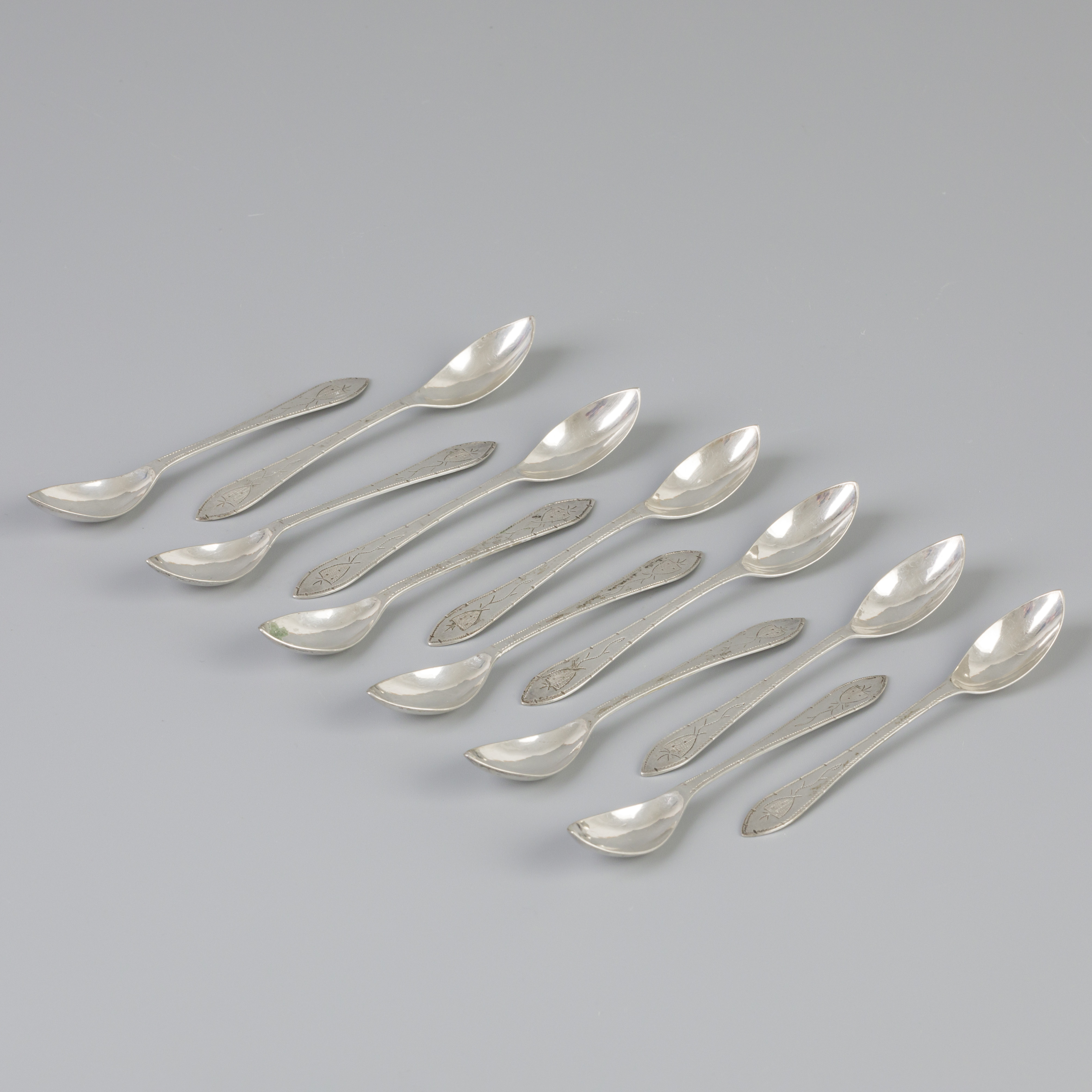 12-piece set of mocha spoons silver. - Image 7 of 9