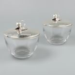 2-piece set of jam bowls silver.