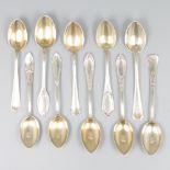 10-piece lot of silver coffee spoons.