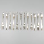 12-piece set of cake / pastry forks silver.