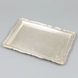 Silver serving tray.