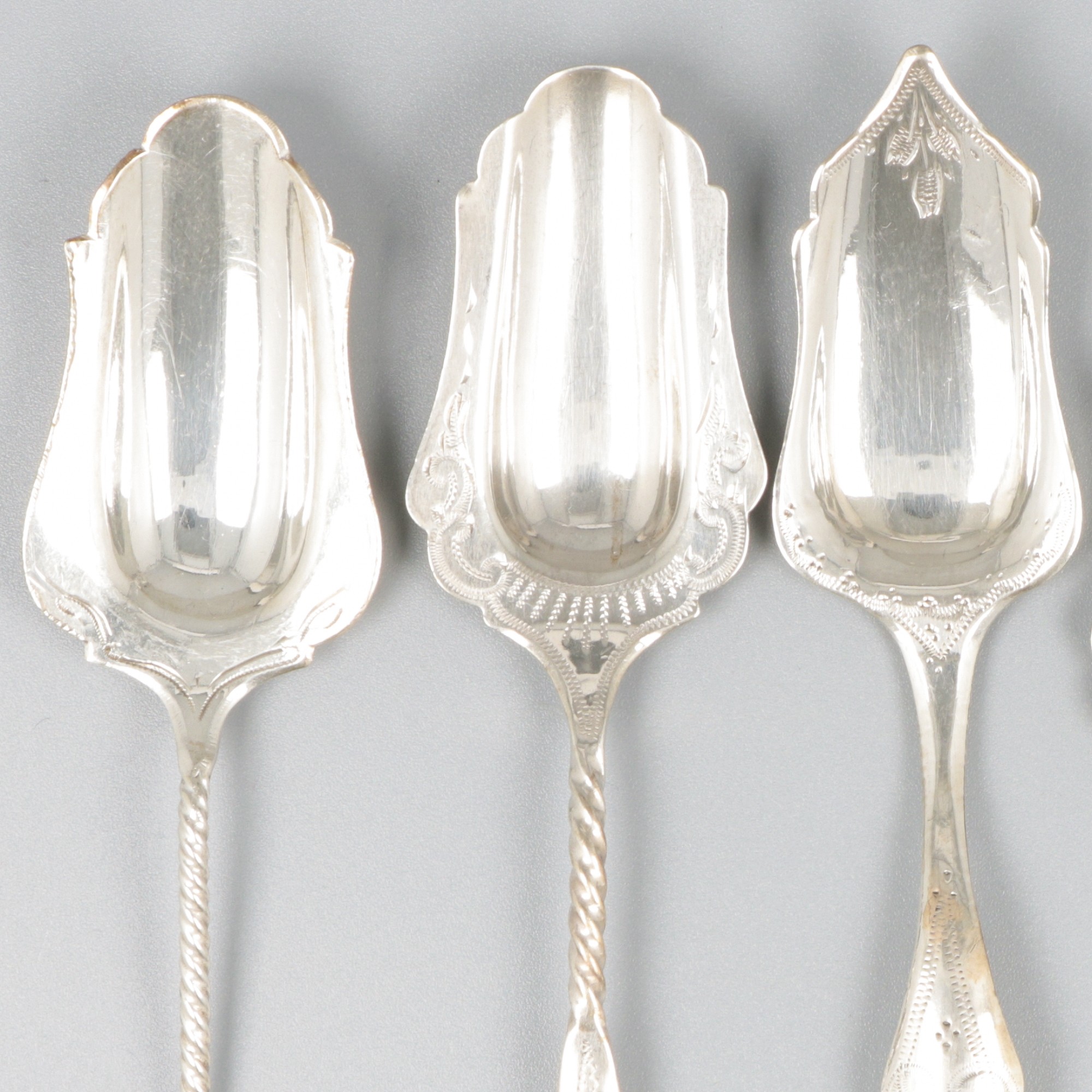 5-piece lot sugar scoops silver. - Image 3 of 5