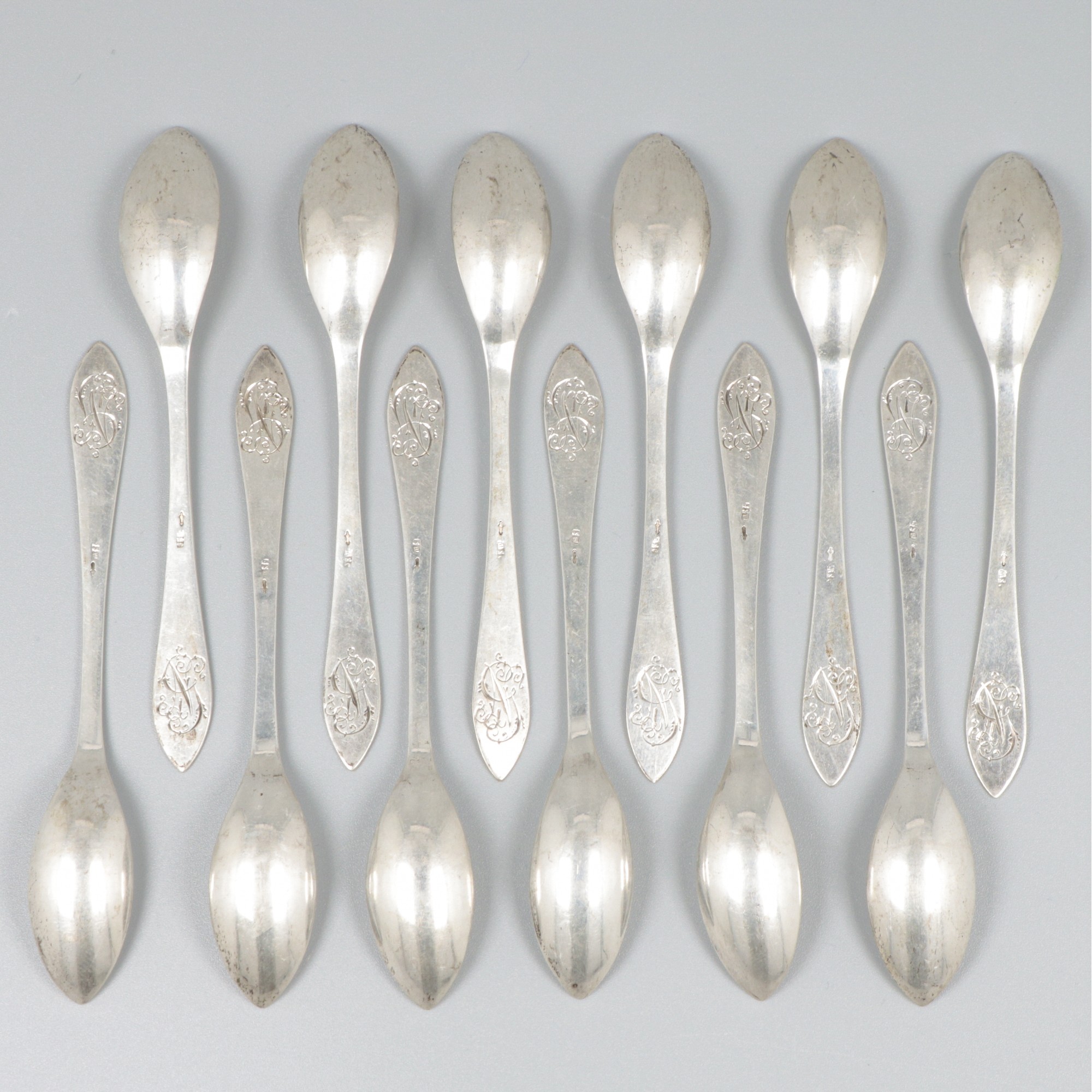 12-piece set of mocha spoons silver. - Image 2 of 9