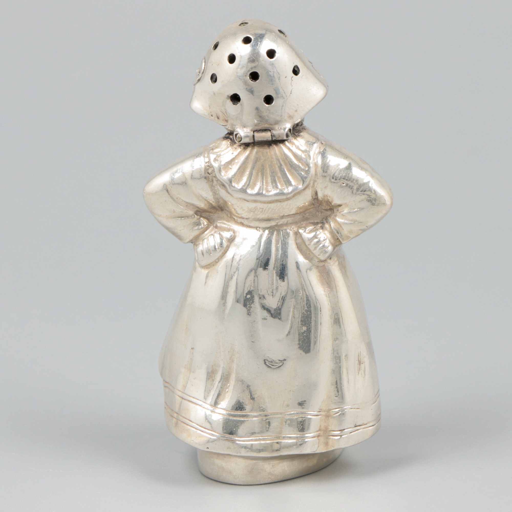 Caster "Dutch girl in traditional costume" silver. - Image 3 of 5