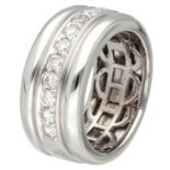 18K White gold demi-alliance ring set with approx. 0.60 ct. diamond.