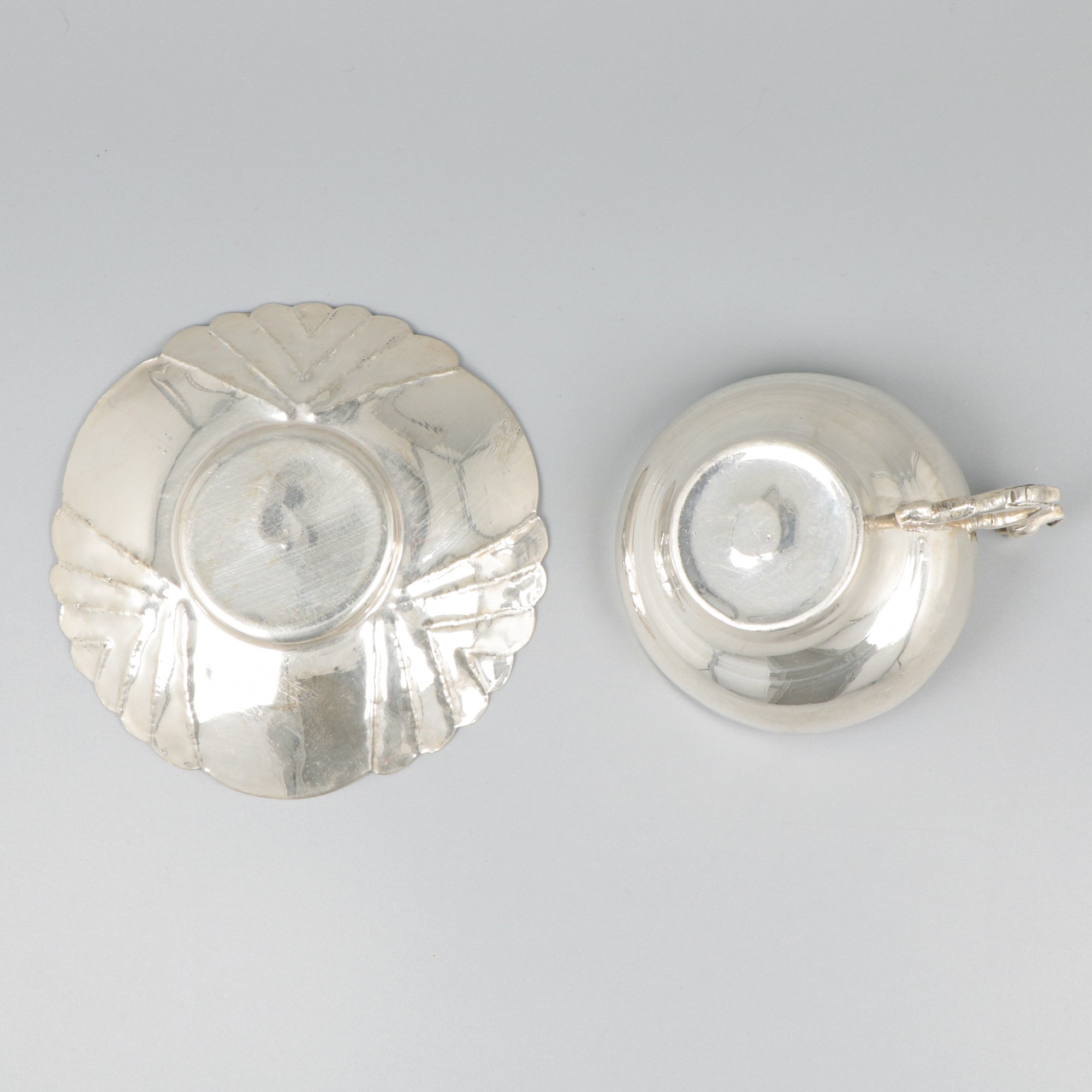 Cup & saucer silver. - Image 6 of 8