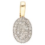 14K White gold oval pendant with diamond.