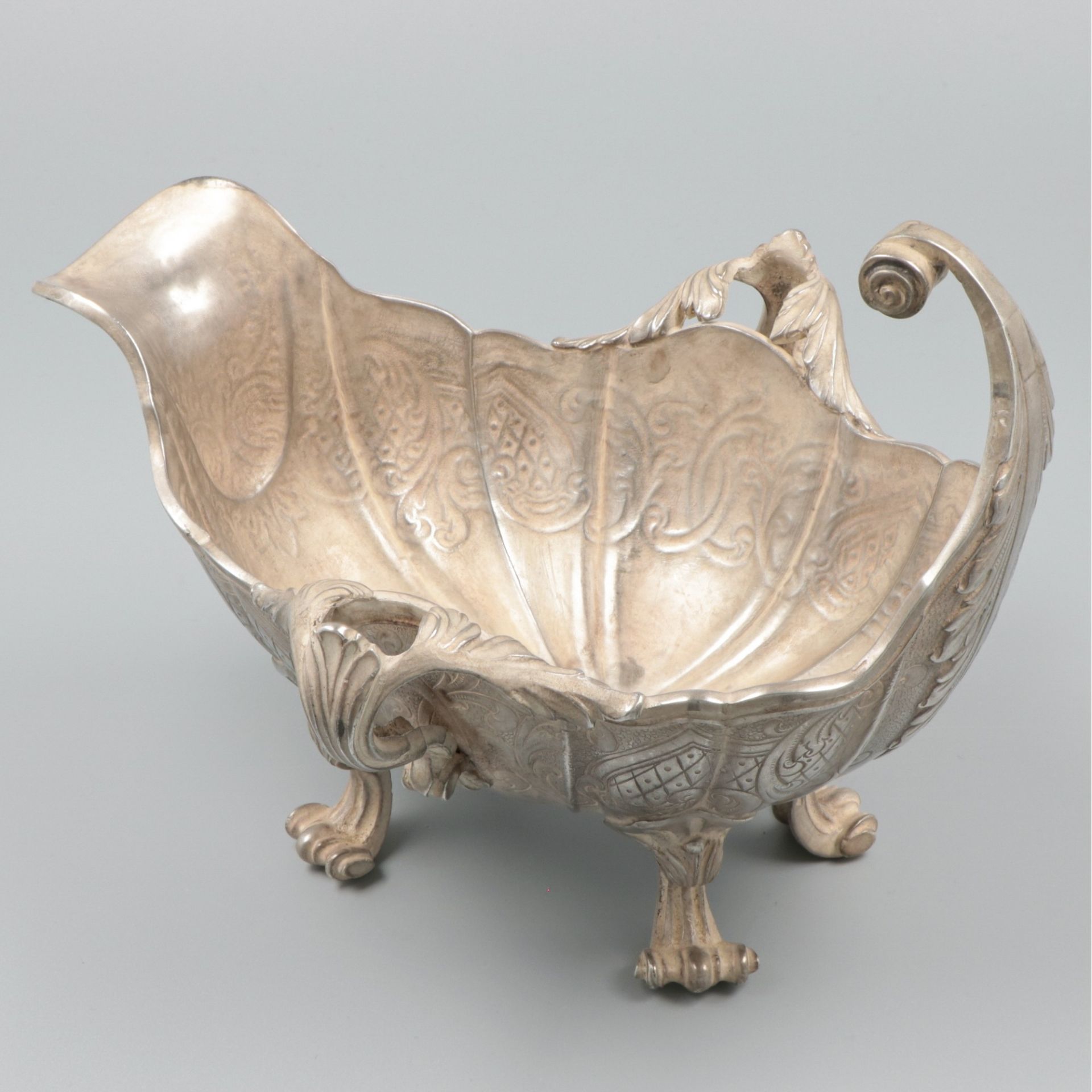 Saucière / sauce boat silver. - Image 2 of 9