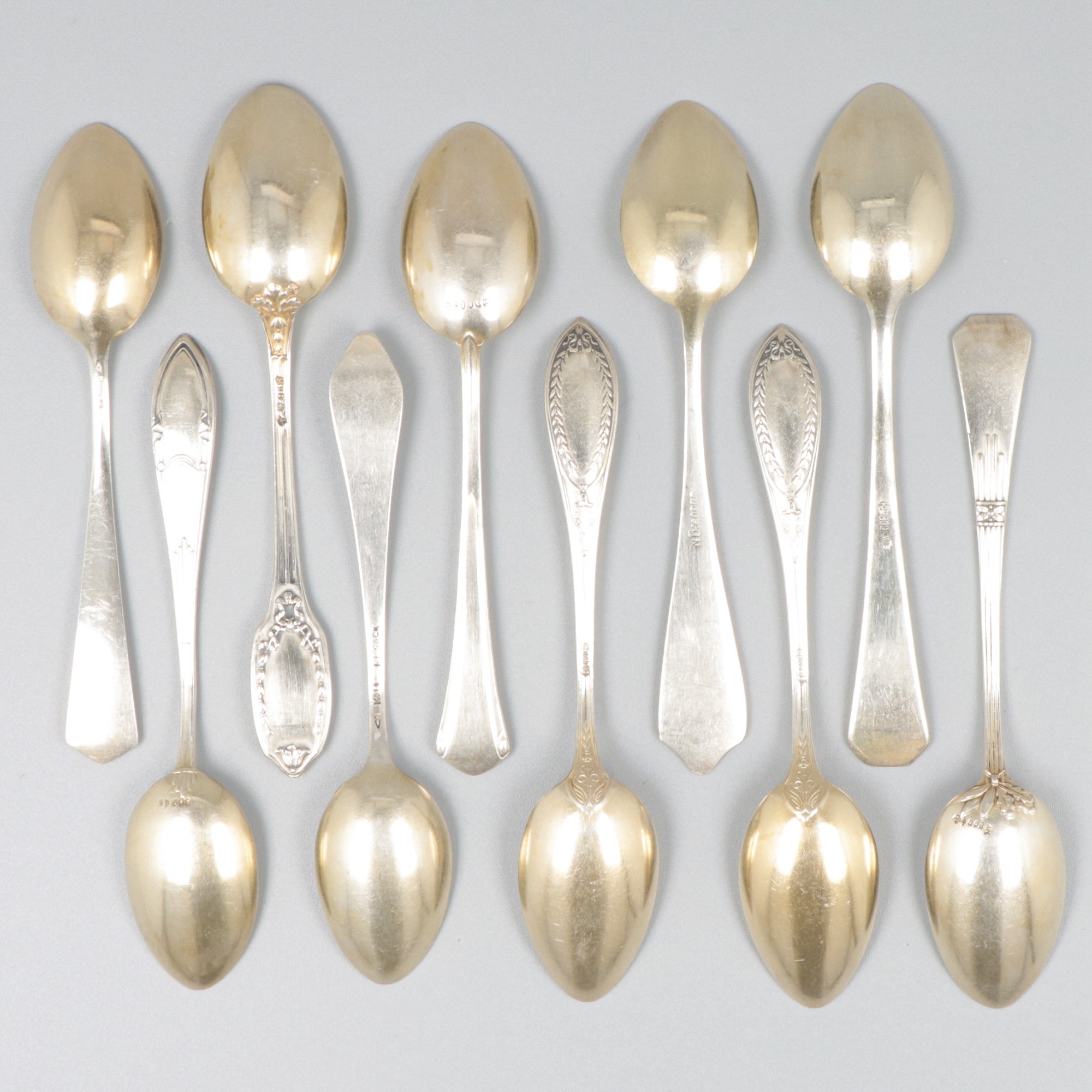 10-piece lot of silver coffee spoons. - Image 2 of 5