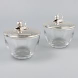 2-piece set of jam bowls silver.