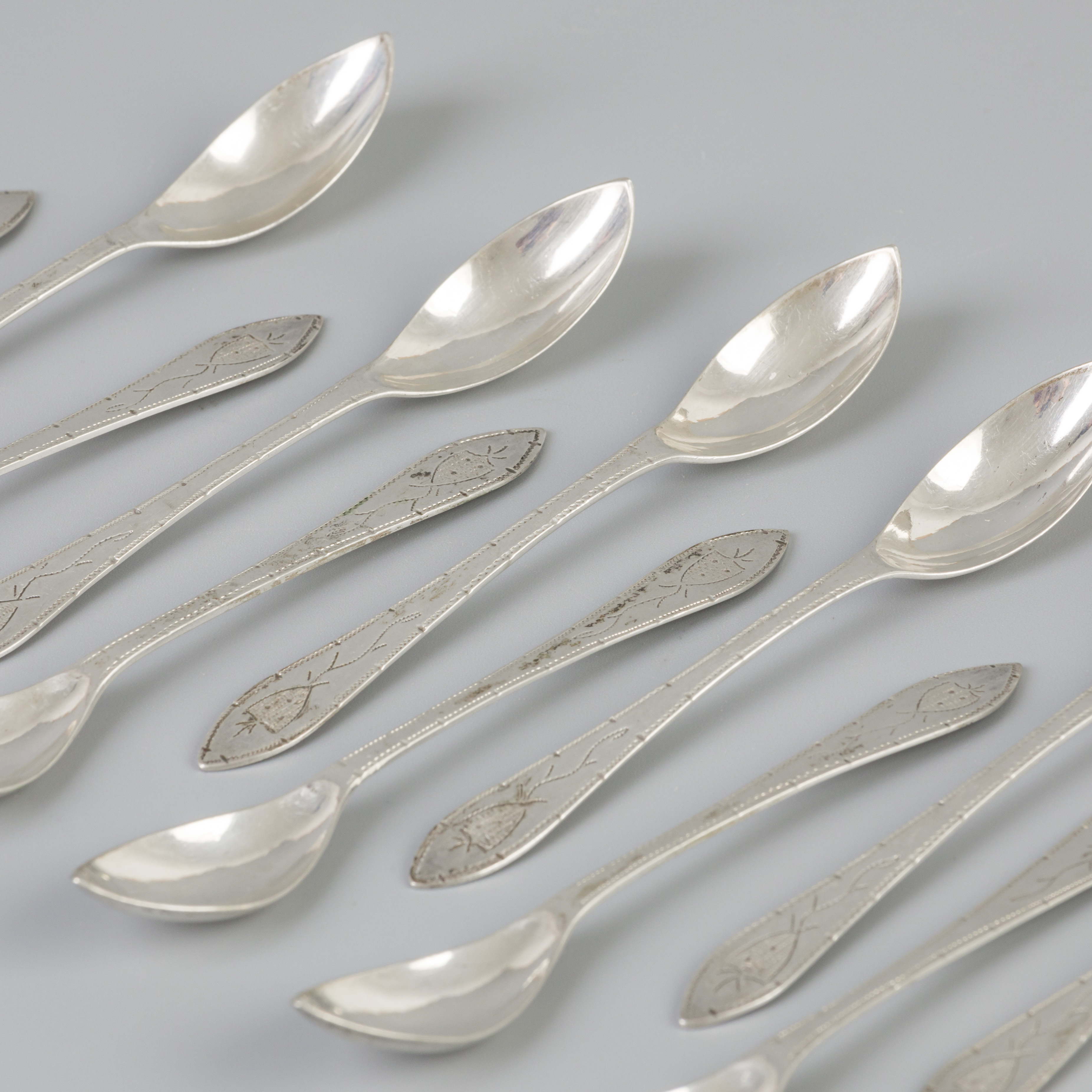 12-piece set of mocha spoons silver. - Image 8 of 9