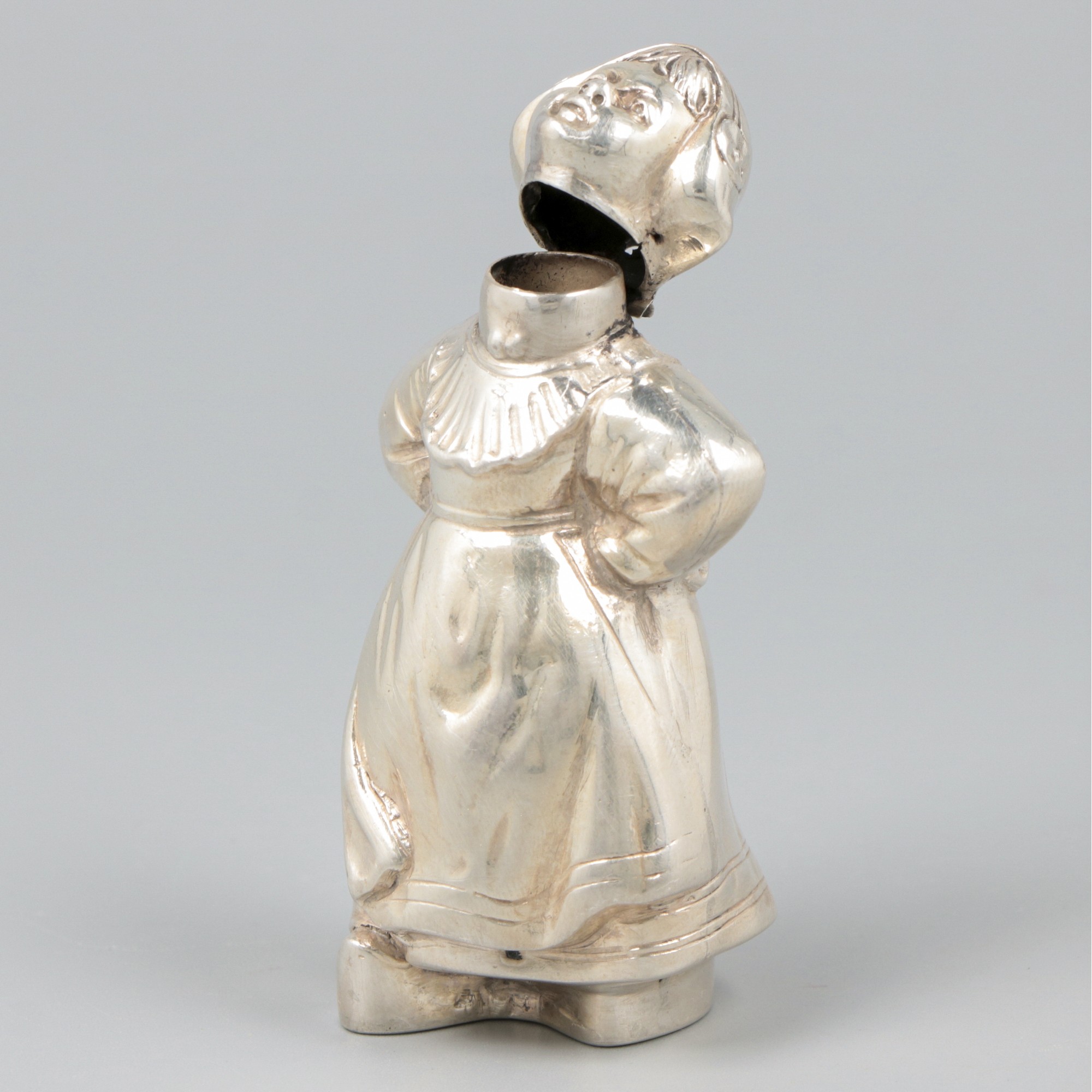 Caster "Dutch girl in traditional costume" silver. - Image 2 of 5