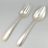 Salad servers silver.